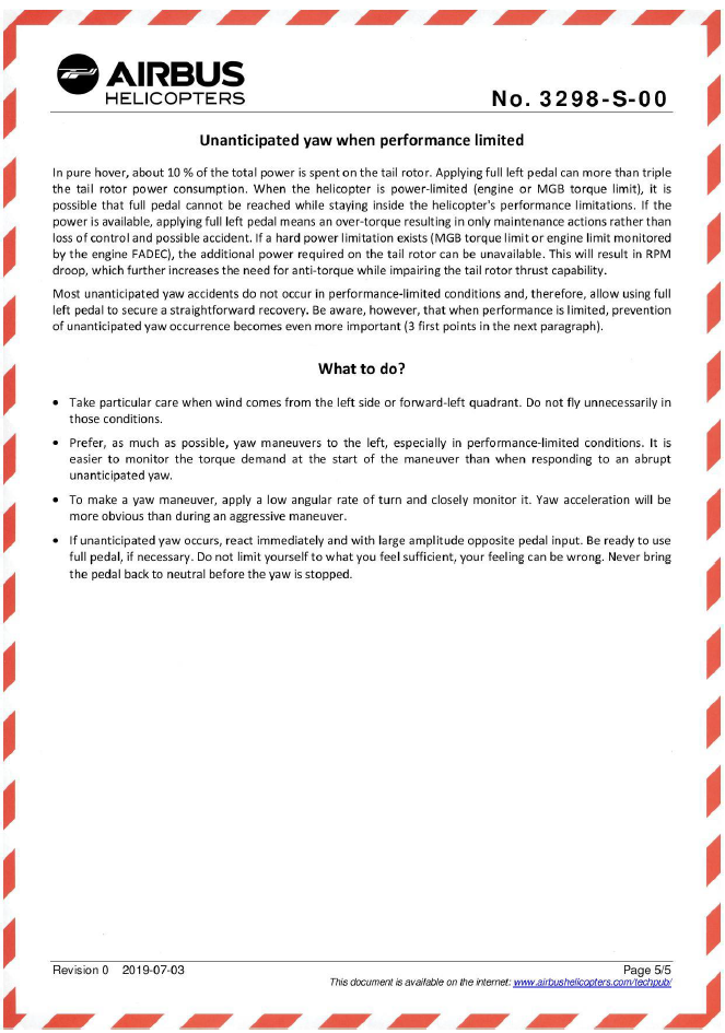 Airbus Helicopters Safety Information Notice No. 3298-S-00