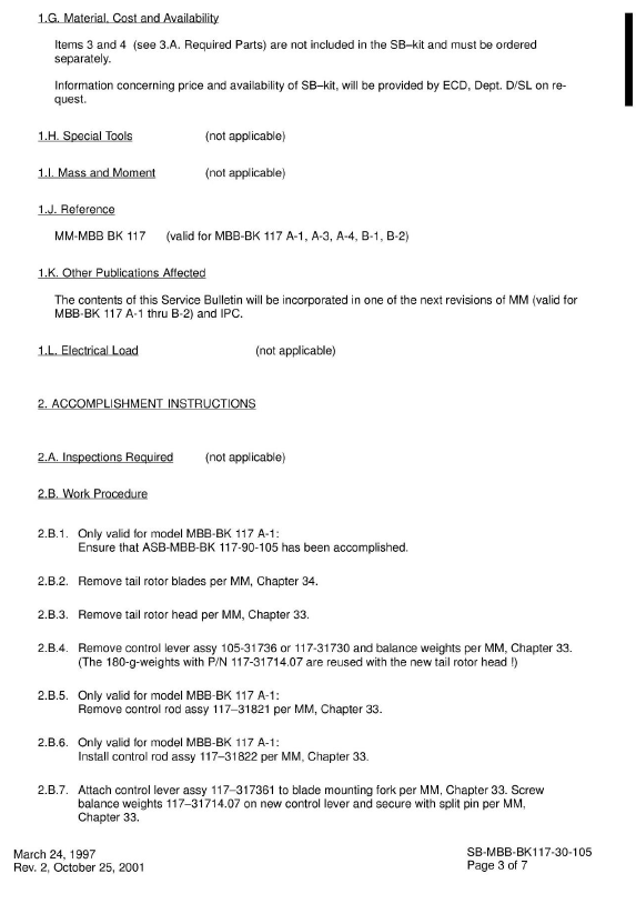 Eurocopter Service Bulletin SB-MBB-BK 117-30-105