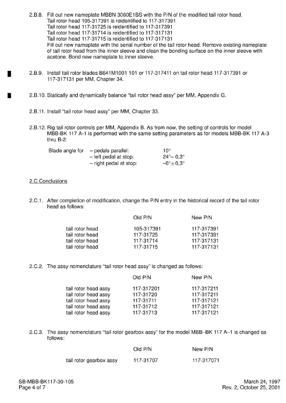 Eurocopter Service Bulletin SB-MBB-BK 117-30-105