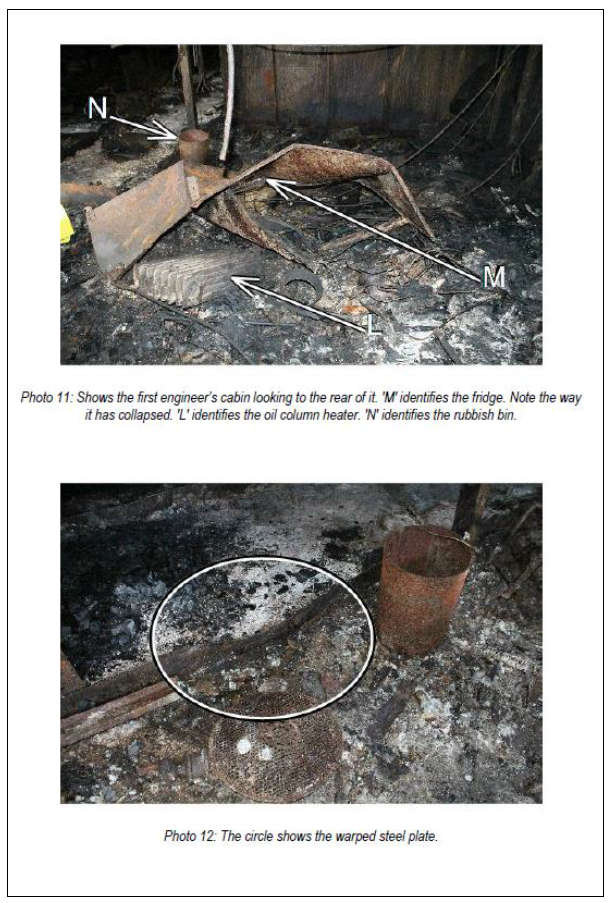 Fire investigation report in part