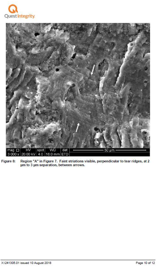 Quest Integrity NZL metallurgical examination report