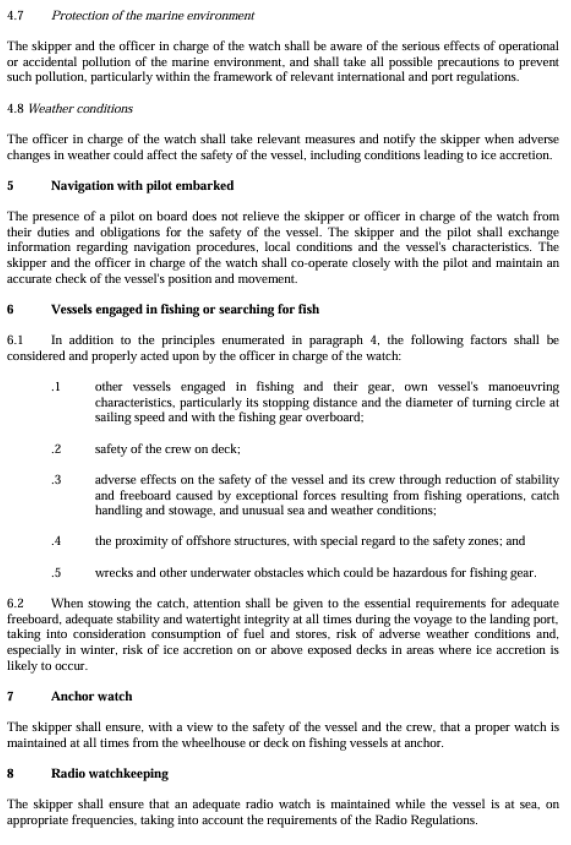 Chapter IV of the Annex to STCW-F