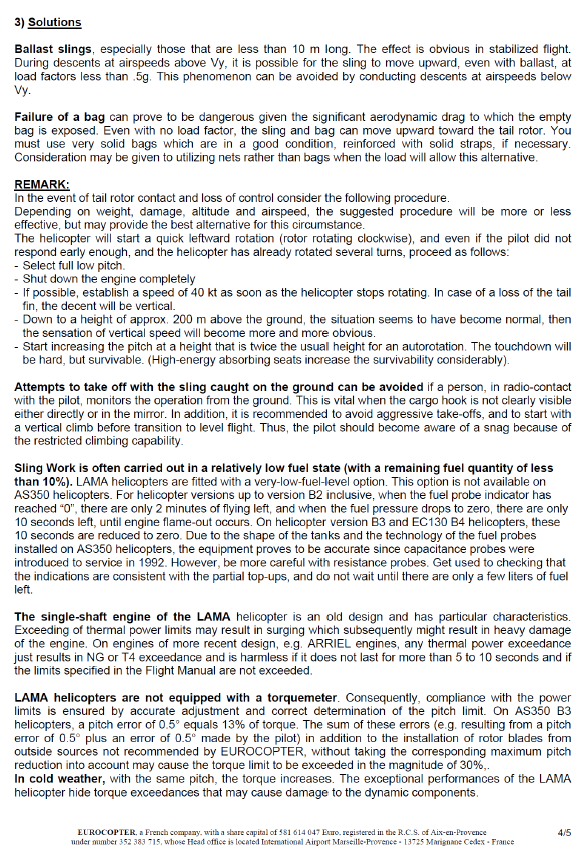 Eurocopter Service Letter No. 1727-25-05