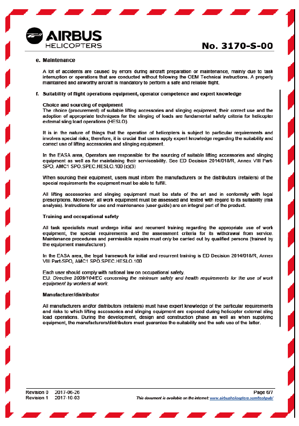Airbus Helicopters Safety Information Notice No. 3170-S-00
