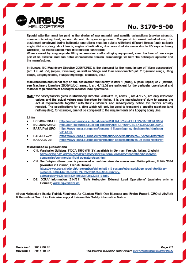 Airbus Helicopters Safety Information Notice No. 3170-S-00