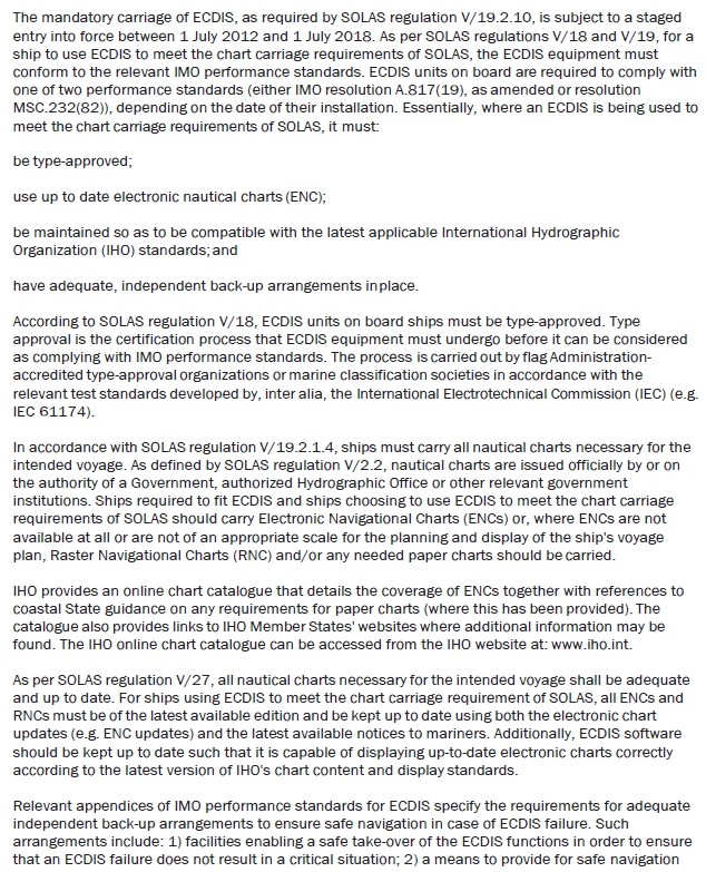 Extracts from IMO guidance for good practice (ECDIS)
