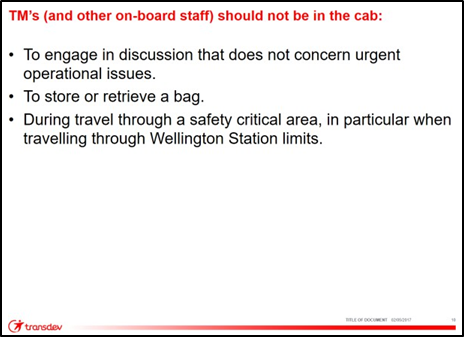 Transdev staff briefing on Rule 117