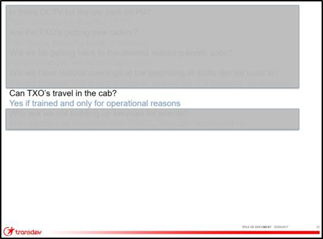 Transdev staff briefing on Rule 117