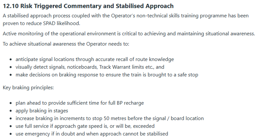 Training video: At stopping point