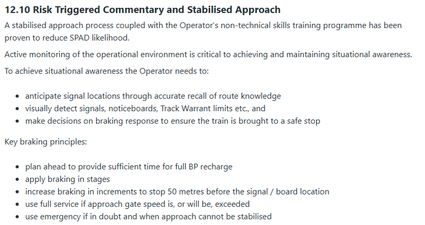 Training video: At stopping point