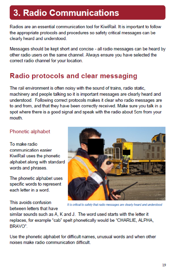 KiwiRail radio training