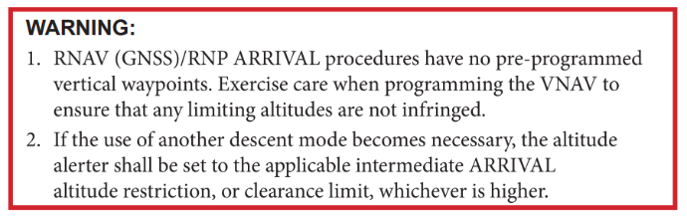 The altitude select-and-alert system warning message