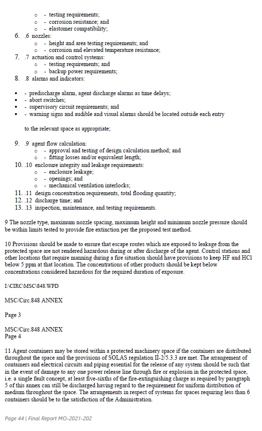 IMO Guidelines for Fixed Gas Fire-Extinguishing Systems