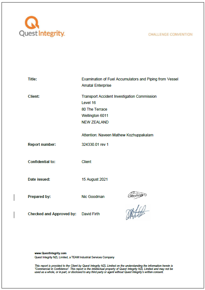 Photo of Quest Integrity Metallurgy Report
