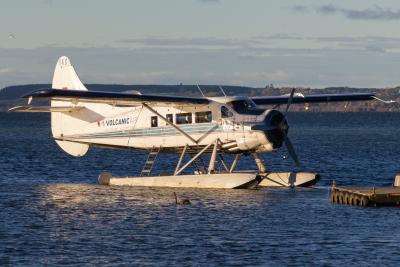 De Havilland DC-3 ZK-VAS floatplane on Lake Rotorua. Credit: Theo S