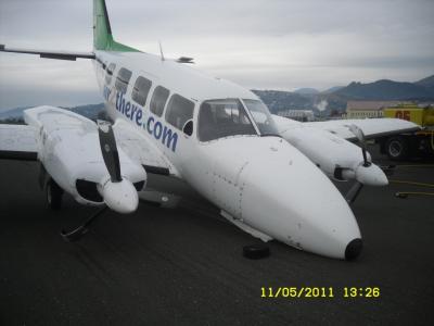 The aeroplane after landing. Courtesy of Nelson Airport Limited.