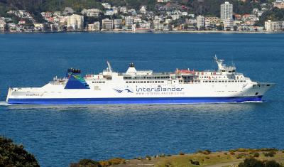 The Aratere in Wellington Harbour. Courtesy of KiwiRail.