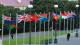 International flags on NZ Parliament forecourt