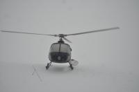 PHOTO - the helicopter parked on Chancellor Shelf above Fox Glacier