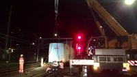 One of the derailed wagons. Image | NZ Herald Photo of work to recover derailed wagon. Image | NZ Herald