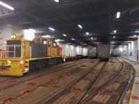 Photo of the rail deck on the Aratere