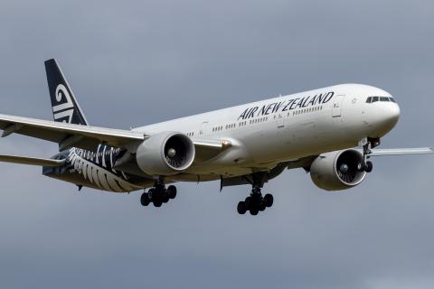 A Boeing 777 passenger plane with landing gear down. File photo.